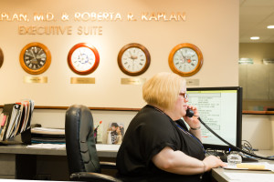 Paulita answers the phone in administration