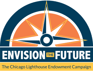 Envision the Future Endowment Campaign logo: a half circle with a compass inside