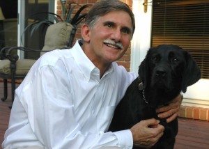 Steve Pangere with guide dog Hope
