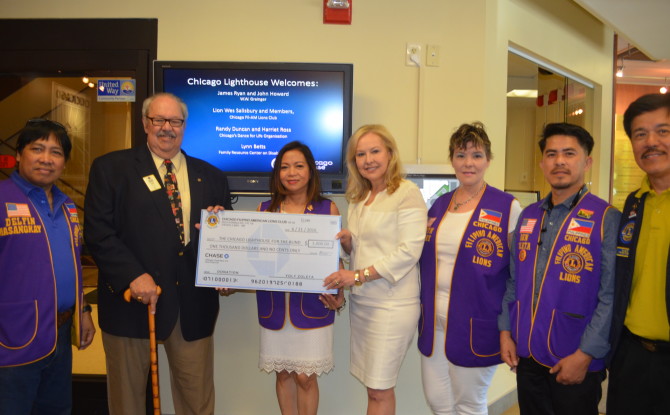 Chicago Filipino-American Lions Club Presents Check to Lighthouse