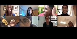 screenshot of participants in a zoom call