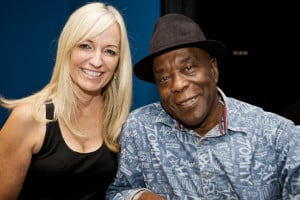 Lisa Hilton (left) smiles with Buddy Guy