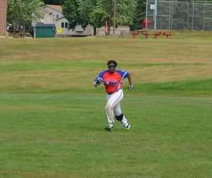 Kalari runs while playing beep ball.