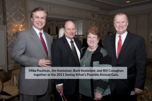 Mike Paulman, Jim Kesteloot, Barb Kesteloot, and Bill Conaghan together at the 2011 Seeing What's Possible Annual Gala.