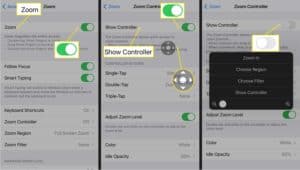 Displaying How To Enable Zoom Controller on iPhone