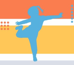 Silhouette of child dancing