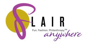 FLAIR logo: Flair Anywhere! Fun. Fashion. Philanthropy