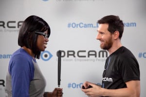 Kalari Meeting Messi wearing an Orcam device