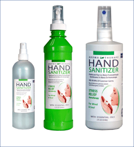 3 bottles of hand sanitizers