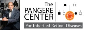 Dr. Fishman in the clinic. Text says: The Pangere Center for Inherited Retinal Diseases