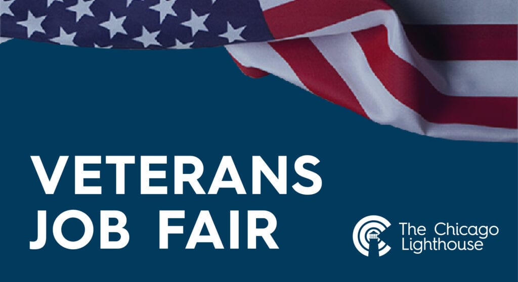 American flag and the words Veterans Job Fair