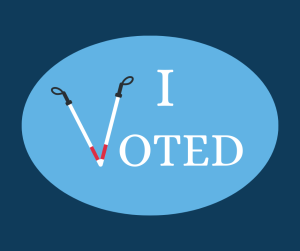 I Voted, V shape made by canes