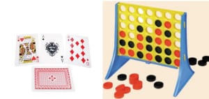 brailled playing cards, tactile connect four