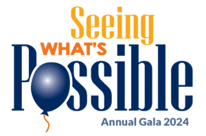 Seeing What's Possible Annual Gala 2024 logo with a balloon