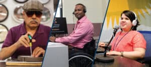 Three different Employees at The Chicago Lighthouse with disabilities