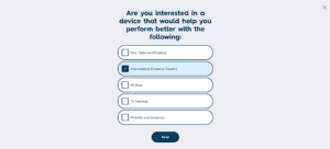 Screenshot showcasing the quiz on the new Tools For Living site