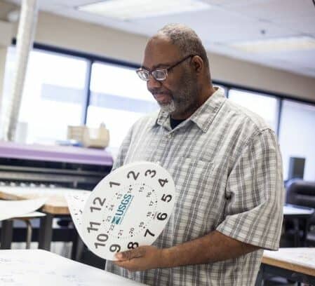 Dave Williams printing a clock face