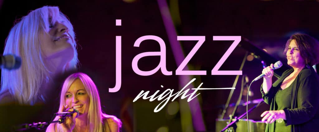 Lisa Hilton and another singer preform at a Jazz Night