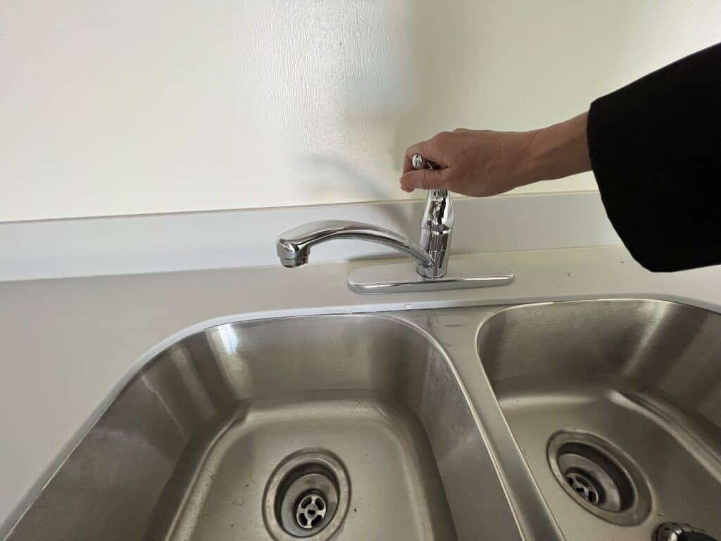accessible faucet in the Foglia building