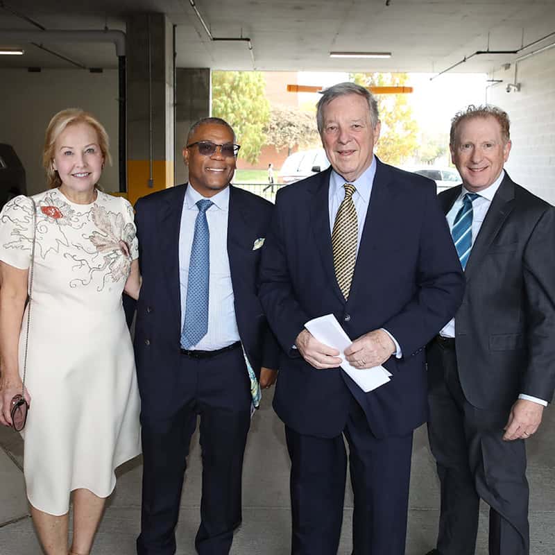 Lighthouse President and CEO Dr. Janet Szlyk, Chicago Vice Mayor and Alderman Walter Burnett, Jr., U.S. Senator Richard Durbin, Chicago Lighthouse Board Chairperson Thomas Deutsch, M.D.