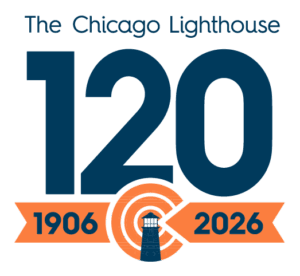 The Chicago Lighthouse 120 year celebration logo. 1906-2026