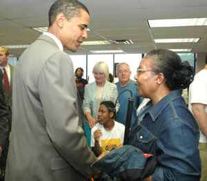 Barack Obama meeting with members of The Lighthouse Community in 2005